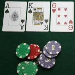 Playing cards and poker chips