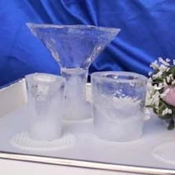 A selection of glasses, made of ice